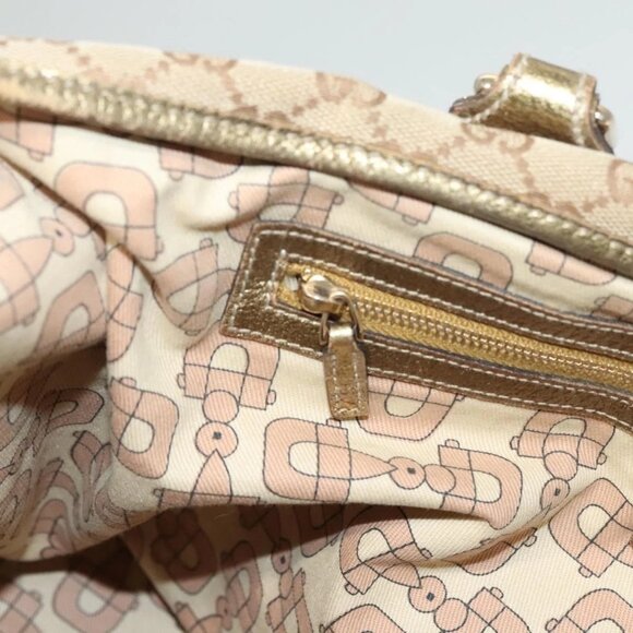 GUCCI GG Canvas Sherry Line Hand Bag Beige Gold 139260 Auth mr1366 - Picture 10 of 16
